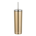 Hot selling 20oz Stainless Steel Double Walled Insulated Vacuum Straight Slim Tumbler Cup with steel Lid and Straw